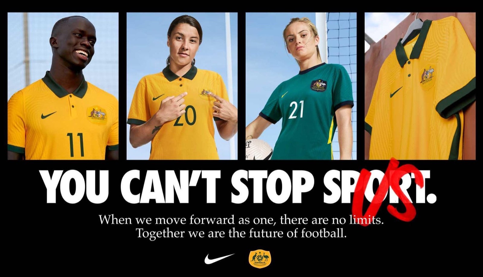 耐克发布澳大利亚男女足国家队新款球衣