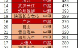 中国前两级联赛俱乐部总身价榜：海港2900万欧居首，泰山第二