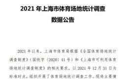 上海2021年體育場地統計數據公布：人均體育場地面積2.44平方米