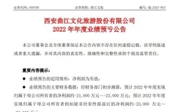 曲江文旅：2022年预计亏损2.3亿元，子公司汇跑因赛事延期利润下滑
