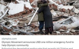 國際奧委會等聯合為土耳其、敘利亞災民捐贈100萬美元