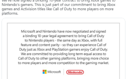 微软与任天堂宣布合作，达成《使命召唤》10年期同步登陆协议