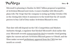 微软预计于10月13日启动687亿美元收购动视暴雪计划