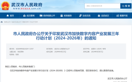 武汉：到2026年初步建成国家数字内容产业高地